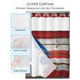 thumbnail image 2 of No Hook Shower Curtain with Snap in Liner,Vintage Flag Wooden Stripes Waterproof Bath Curtain Double Layers with See Through Top Window,Farmhouse Retro Plank Hotel Shower Curtains 36x72in, 2 of 9