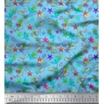 thumbnail image 1 of Soimoi Rayon Fabric Coral,Whale & Starfish Ocean Decor Fabric Printed Yard 42 Inch Wide, 1 of 1