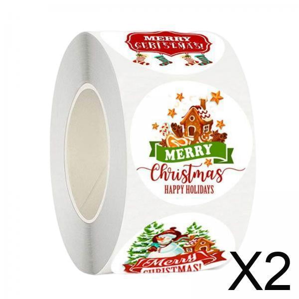 Pegatinas de ,Pegatinas navideñas Etiquetas en rollo Tarjetas Álbum de recortes,Etiqueta adhesiva con forma de círculo pequeño para hacer tarjetas,Pegatinas redondas de 1,5