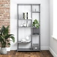 thumbnail image 3 of GDF Studio 6-Shelf Metal Bookcase Room Divider, Powder-Coated Storage Unit, Gray, 3 of 10