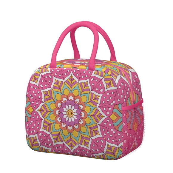 Sac à Lunch Isolé Mandala Motif Géométrique Exotique Thermique pour Femmes