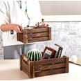 thumbnail image 3 of Set of 3 Rustic Distressed Wood Nesting Crates, Farmhouse Decorative Wooden Storage Boxes, Large Vintage Reclaimed Wood Baskets for Display (Random), 3 of 9