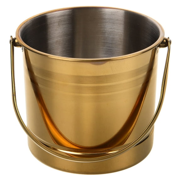 Soimiss Ice Bucket Container Assembly Ice Storage Bucket Golden Stainless Steel 1 Set