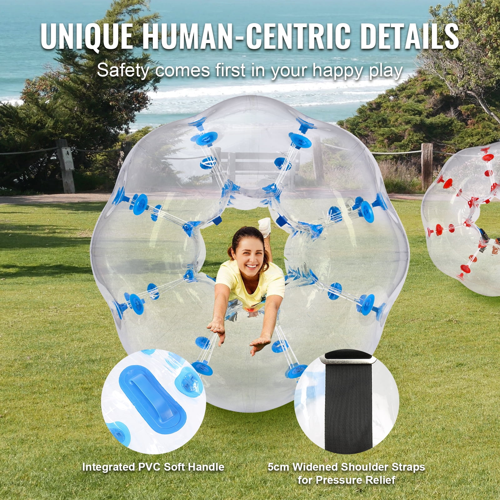 KFFKFF 2-Pack 4FT/1.2M Inflatable Bumper Balls Sumo Zorb Balls for Teens & Adults