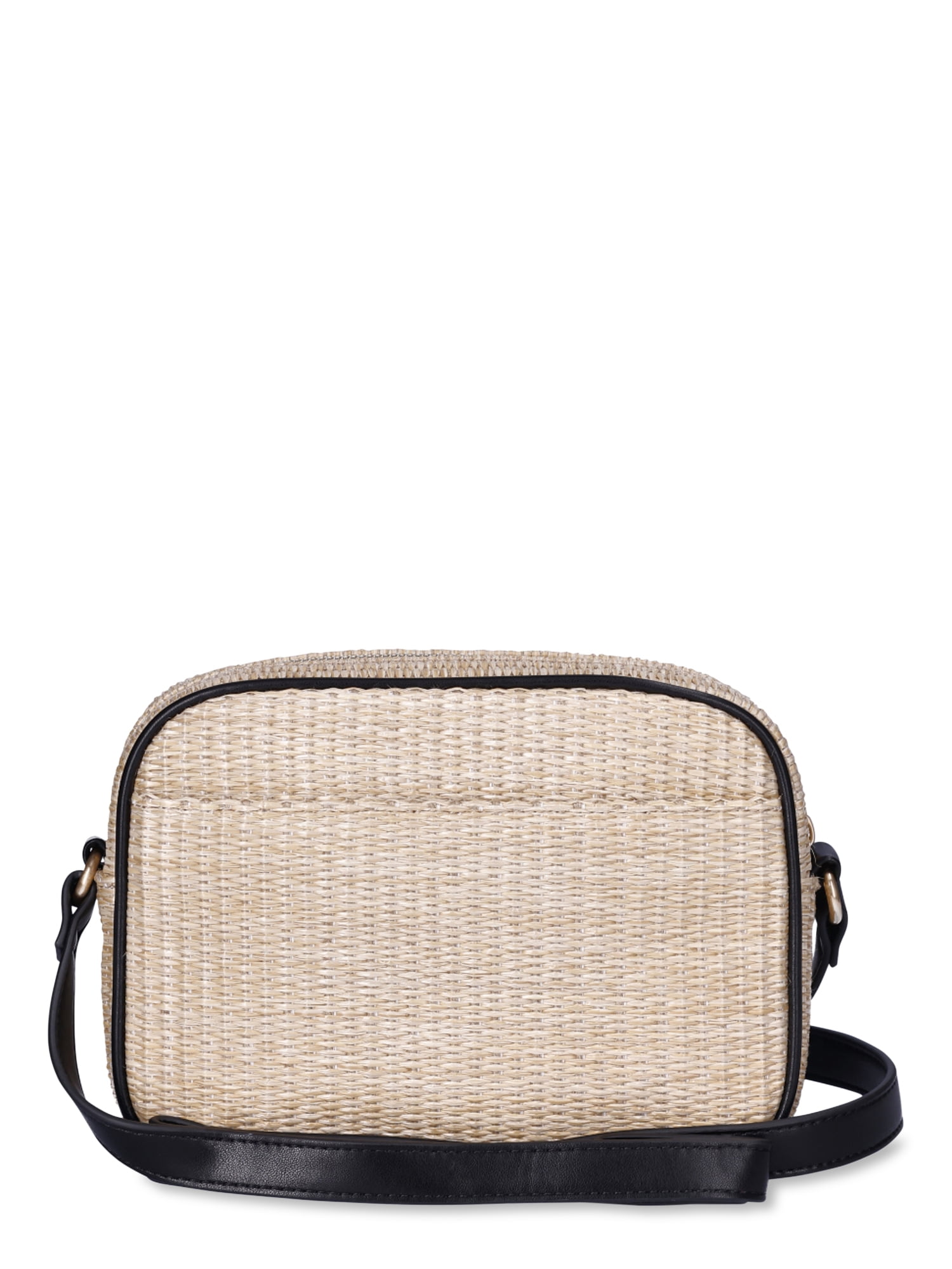 ★TOUT Y EST★ Linen Like Cargo Cross Bag Black UP223CBG58 U Time & Tru Women's Camera Crossbody Handbag, Bleached Linen