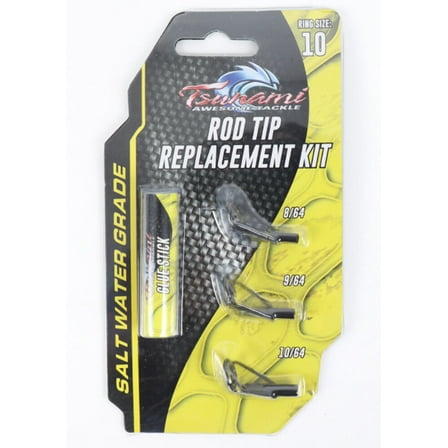 Tsunami Fishing Rod Tip Repair Kit with 3 Tips and Rod Cement