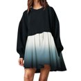 thumbnail image 1 of TJAZFJPA Robe pour Femmes Mode Féminine Robe Chandail en Molleton Surdimensionnée Manches Longues Col Rond Pull Hauts Coupe Décontractée Chandails en Molleton Mini Robe Robe pour Femmes Manches Longues Robe Noire, 1 of 4