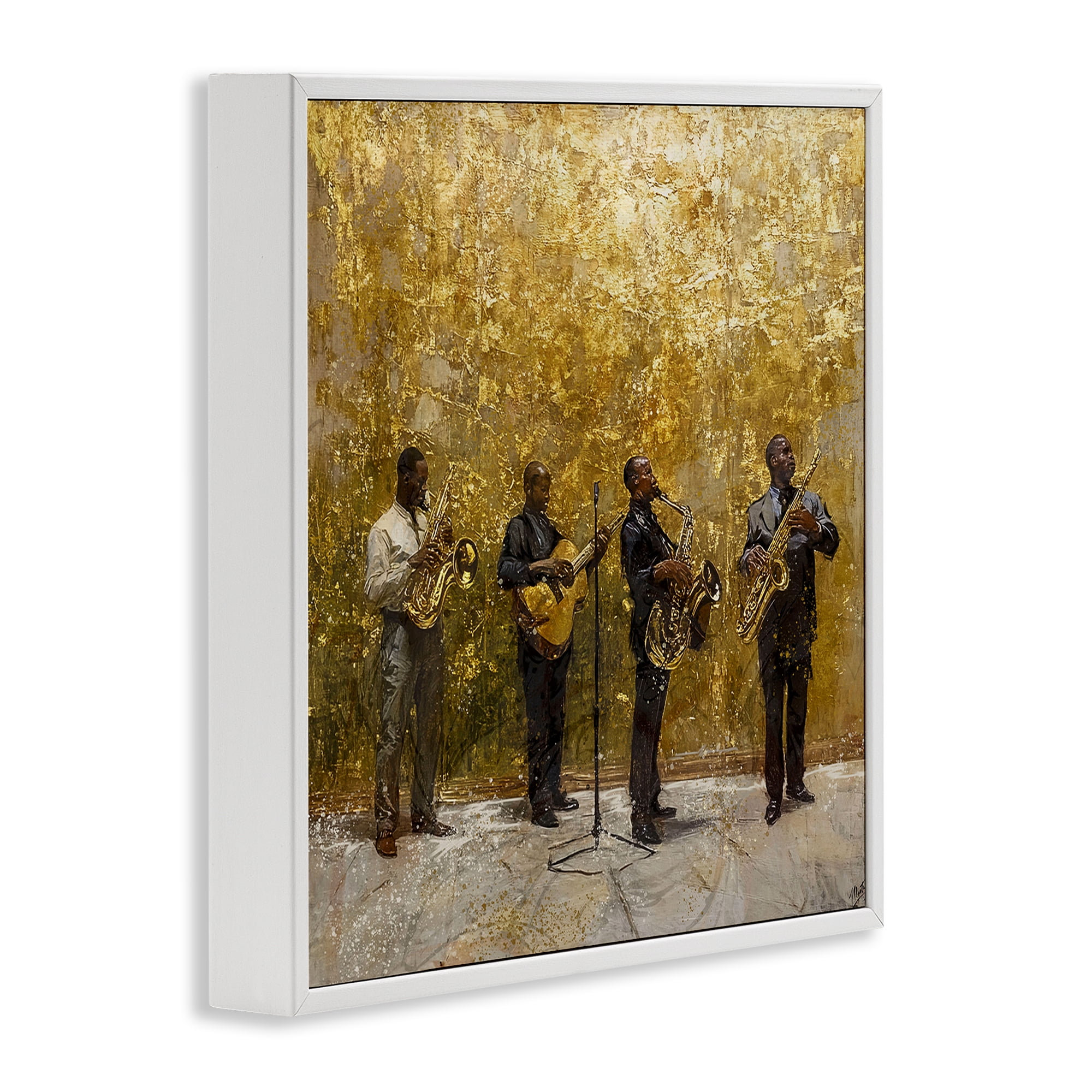 Golden Era Jazz Musicians White Framed Giclee Art, design by Marta Wiley