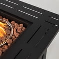 thumbnail image 5 of SEGMART 40,000 BTU Propane Fire Pit Table, 28inch Gas Fire Pit with Removable Lid & Lava Rock, Outdoor Rattan & Wicker -Look Square Fire Table, ETL Approved, Auto-Ignition, Brown, B6005, 5 of 9