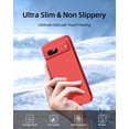 thumbnail image 5 of 3 in 1 for Google Pixel 7A Case, with 2 Pack Screen Protector, with Full Camera Cover Protection，Liquid Silicone Slim Shockproof Protective Phone Case [Microfiber Lining] (Red), 5 of 12