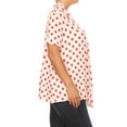 thumbnail image 2 of Women's Plus Size Short Sleeves Draped Neck Polka Dot Print Cardigan Made in USA, 2 of 5