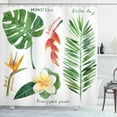 thumbnail image 1 of Ambesonne Plant Shower Curtain, Tropical Flora, 69"Wx75"L, Earth Yellow and Fern Green, 1 of 3