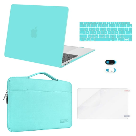 Mosiso 5 in 1 New Macbook Air 13 Inch Case A2337 M1 A2179 2020 Release, Hard Case Shell Cover&Sleeve Bag for Apple MacBook Air 13'' with Retina Display andTouch ID, Turquoise