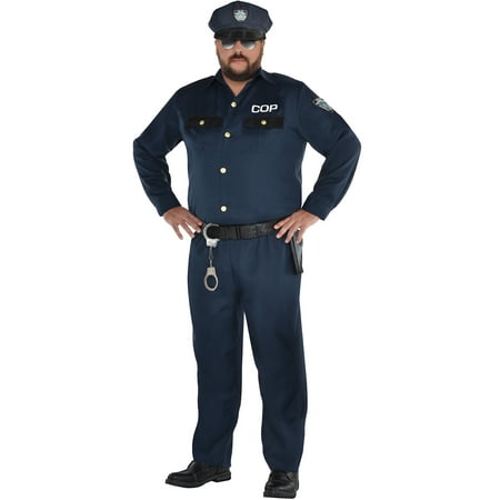 Police Officer Halloween Costume for Men, Plus Size, with Accessories