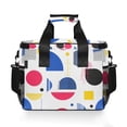 thumbnail image 7 of FORMRS Insulated Cooler Bag 24 Cans Capacity Soft Leakproof Lunch Box with Side Pockets, Blue Retro Shapes, 7 of 7