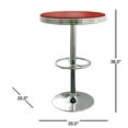 thumbnail image 4 of AmeriHome Adjustable Red Vinyl Finish Top Retro Soda Shop Round Table, 4 of 5