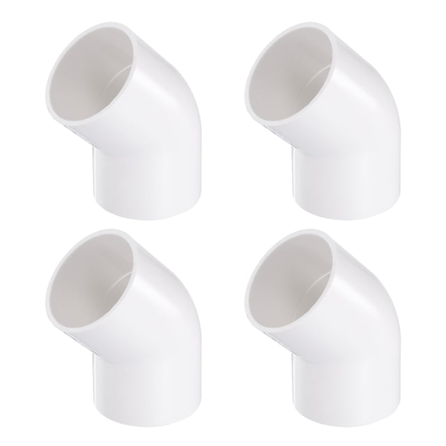 Uxcell 4Pcs 45 Degree Elbow Pipe Fittings 2" 2 Way Furniture Grade Connectors