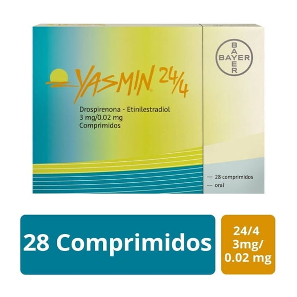 Yasmin Drospirenona 3 mg, Etinilestradiol 0.02 mg 28 comprimidos