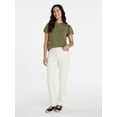 thumbnail image 5 of Time and Tru Women's Crewneck Top with Short Flutter Sleeves, Sizes XS-XXXL, 5 of 6