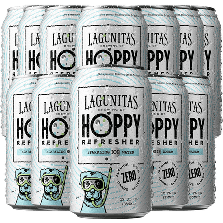 Lagunitas Hoppy Refresher Non-Alcoholic Hop Water Drink | Refreshing Alcoholic Brew Substitute | 12oz Cans, 0.0% ABV