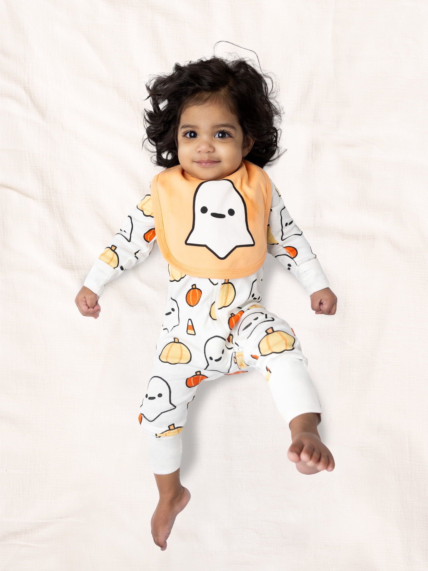 Monica + Andy Organic Cotton One Piece Coverall and Bib Set, Sizes Newborn - 18-24 Months