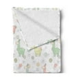 thumbnail image 2 of Llama Soft Flannel Fleece Blanket, Colorful Pattern of Llamas with Doodle Style Circles and Heart Shapes Cartoon Style, Cozy Plush for Indoor and Outdoor Use, 70" x 90", Multicolor, by Ambesonne, 2 of 5