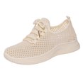 thumbnail image 5 of Women's Mesh Quick Drying Water Shoes Breathable Lace Up Athletic Shoes Lightweight Non Slip Sneakers Beige Size 6, 5 of 6