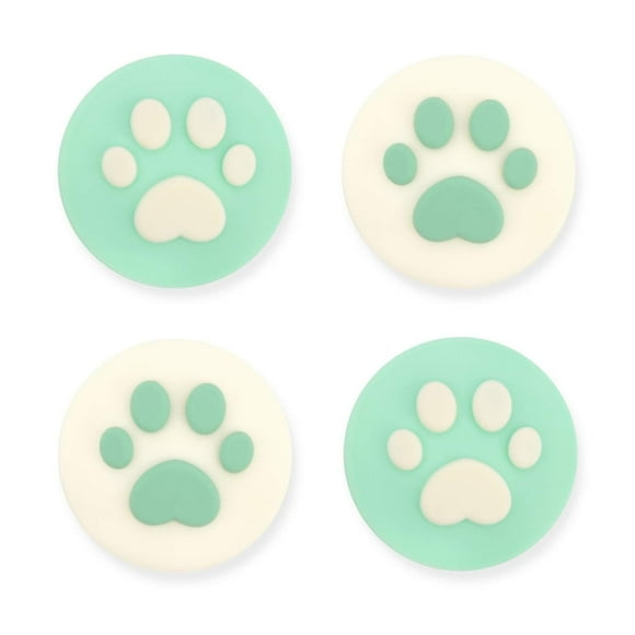 GeekShare 4PCS Silicone Cat Paw JoyCon Thumb Grip Set Joystick Caps Compatible with Switch / OLED / Switch Lite (Spring Green)
