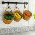 thumbnail image 3 of 3Pack Wall Hanging Baskets Space Saving Multifunctional for Onion Magazines Fruits Decorative Hanging Basket Bin Fruits Vegetables Holder Hanging Storage Basket 3 Traceless Hooks, 3 of 9