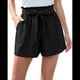 thumbnail image 2 of Pantalones Cortos Casuales de Verano para Mujer con Lazo y Cintura Anudada y Bolsillos. Negro XL, 2 of 7