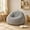 Dark Gray, variant on Fluffy Stuffed Animal Storage Bean Bag Chair Cover (No Filler) Comfy Bean Bag Cover Without Filling or Home Bedroom Decor Organizing Plush Doll Textile Holder(White,L)