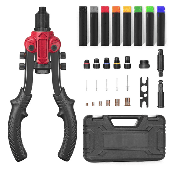 Meterk 3 in 1 Hand Riveter Gun Nut Tool Reamer E15111