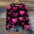 thumbnail image 4 of Craaazy Women's Valentines Sweatshirt Casual Round Neck Love Printed Loose Long-Sleeved Tops Gifts, 4 of 5