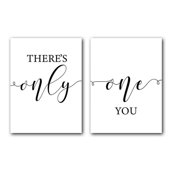 Theres Only One You 18 x 24 Inches Set of 2 Prints Wall Decor