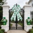 thumbnail image 4 of Gmogad Large St. Patrick’s Day Ribbon Bow, Holiday Door Wall Decoration, Front Door Wreath Accent for Indoor Outdoor St. Patrick’s Day Party, Green White Shamrock Ornament, 4 of 6