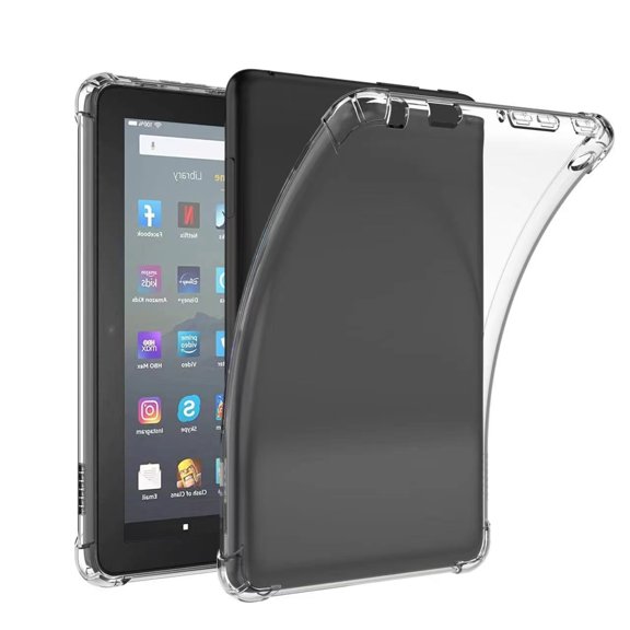 SaniMore for Fire 7" 12th Gen 2022 Back Case, Shockproof Soft Anti-yellow Silicone Backplane Lightweight Slim Drop Resistant Crystal Clear Case for Fire 7" 12th Gen 2022, Clear