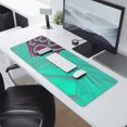 thumbnail image 2 of Green Red Lines&nbsp;mousepad Gamingwaterproofwashable&nbsp;Line Series for Office Home Work GamingmousepadsRubber Base Mousepad with Stitched Edges 31.5x11.8inches, 2 of 7
