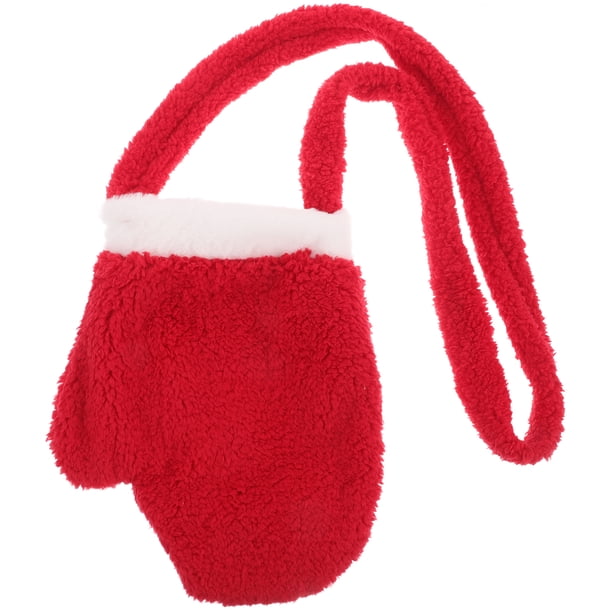 Bolso bandolera navideño retro, adorable y con forma de guante de dibujos animados, accesorio navideño para mujeres y niños