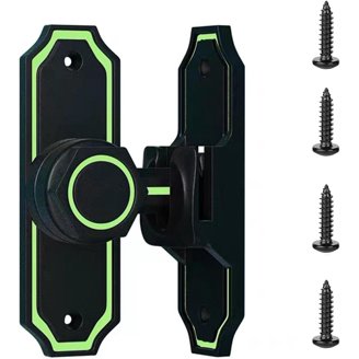 180 Degree Flip Latch Lock For Sliding Barn Doors - Zinc Alloy, Black, For Cabinets, Gates, Fences