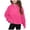 Hot Pink, variant on Xyant Girls Half Zip Cropped Sweatshirt Long Sleeve Athletic Quarter Zipper Up Pullover Tops with Thumb Hole Sweatshirt for Girls (Black,9-10 Years)