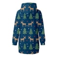 thumbnail image 4 of Vestido corto de sudadera con capucha y bolsillos con estampado navideño para mujer informal a la moda Pompotops  hdfakjf925, 4 of 4