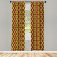 thumbnail image 5 of Ambesonne Kente Pattern Window Curtains, Peruvian Rhombus, Each 28" W x 63" L, Vermilion Yellow, 5 of 5
