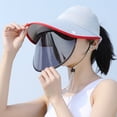 thumbnail image 4 of Sombrero para el sol plegable de ala ancha con cremallera, gorra para el cuello con bloqueo UV, sombrero para el sol para la playa al aire libre de verano, 4 of 5