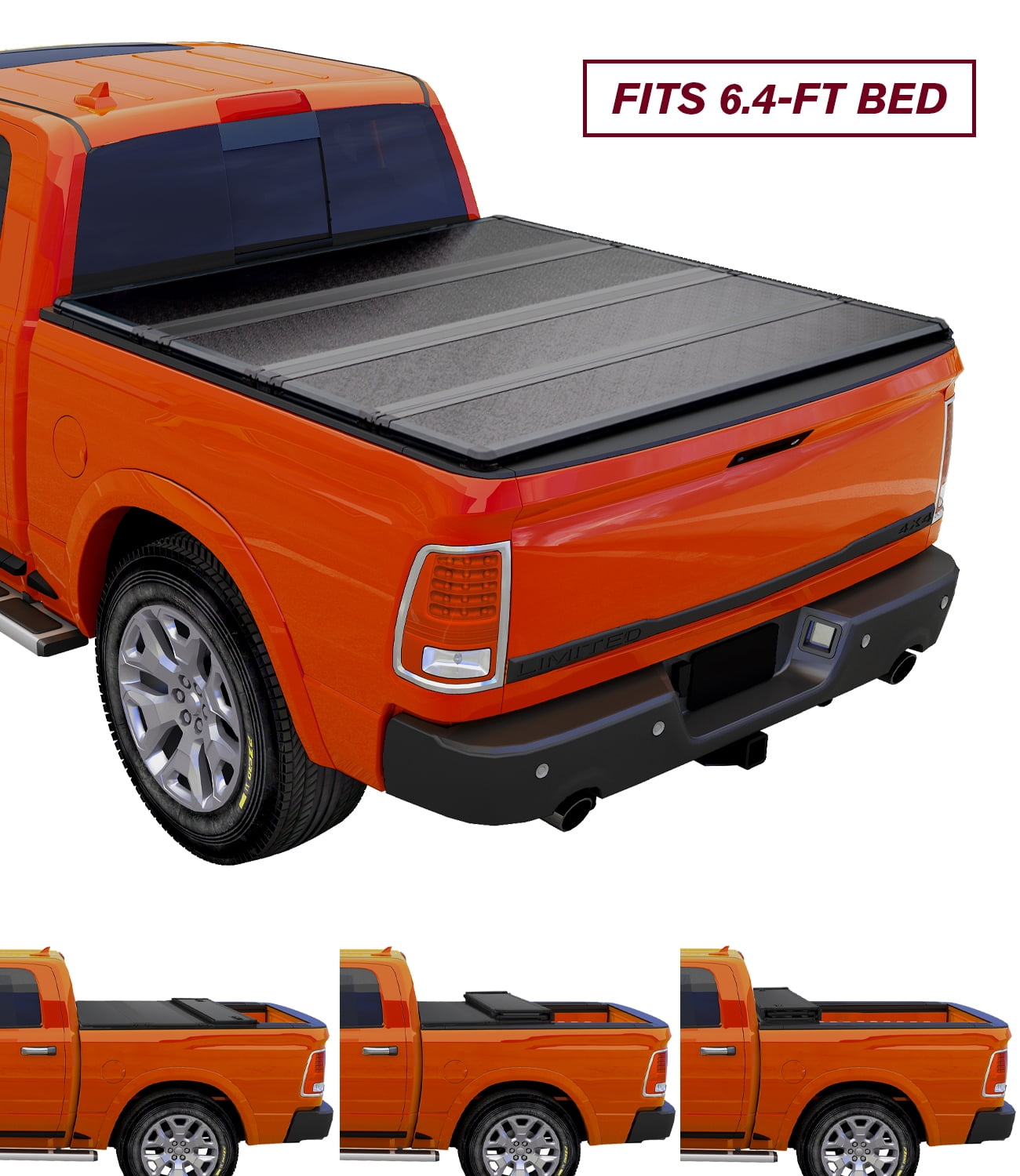 Kikito Professional FRP Hard QuadFold Truck Bed Tonneau Cover for 20022018 Ram 1500 & 2003