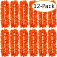 thumbnail image 1 of 1 Dozen Lush 48" Hawaiian Leis (Neon Orange), 1 of 1