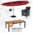 thumbnail image 3 of Gymax 11 PCS Patio Dining Set w/ 15ft Double-Sided Patio Umbrella (Base Included) Wine, 3 of 6