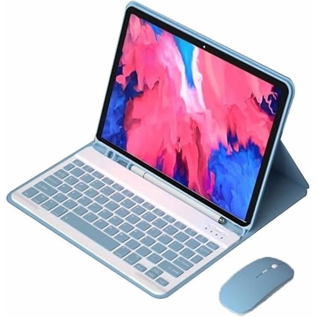 Funda con Teclado y Mouse Inalámbrico para Samsung Tab S10 FE 10.9 Inch 2025, Misty Blue