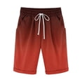 thumbnail image 4 of Sakmal Bermuda Shorts for Men Big and Tall Knee Length Cotton Linen Elastic Waist Pink Beach 9 Inch Solid Shorts for Men XL, 4 of 5