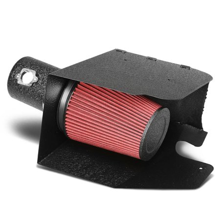Cold Air Intake Ford Escape For 08-10 Ford Super Duty 6.4L V8 Wrinkle Finish Aluminum Cold Air Intake Pipe+Heat Shield - 2nd Gen 09 ()