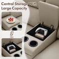 thumbnail image 6 of Korser 2-Seater Recliner Sofa with Pillow,Double Recliner Loveseat with Storage Console, Side Pockets, Cup Holders Manual Recliner Sofa for Living Room,Khaki, 6 of 8